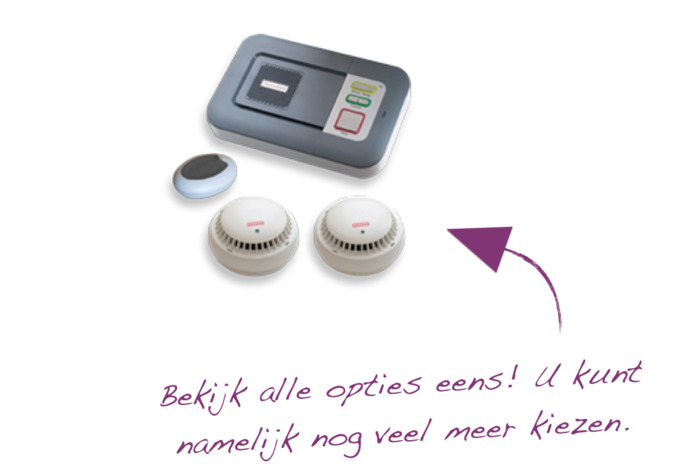 Personenalarmering pakket uitgestald